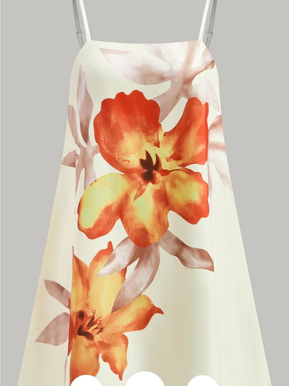 Commense Cream Floral Slip Dress with Orange-Yellow Blooms